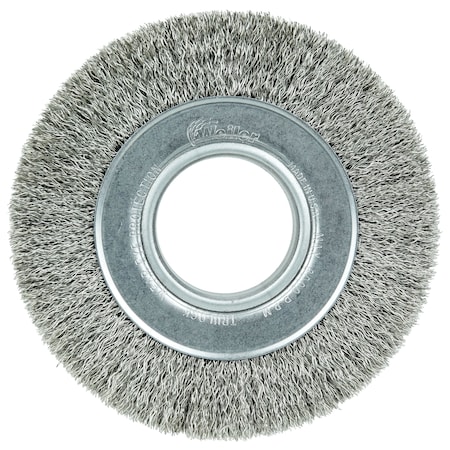 Weiler 6" Wide Face Crimped , .014" Stainless Steel Fill, 2" Arbor Hole 3520